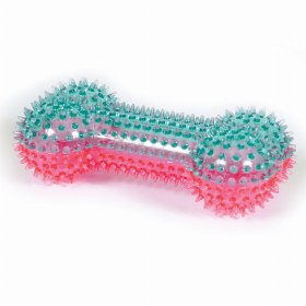 Play 365 Squeaky Spike Bone (Color: Blue, size: )