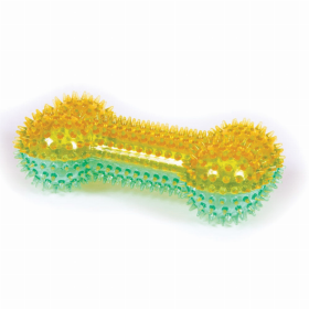 Play 365 Squeaky Spike Bone (Color: Orange, size: )