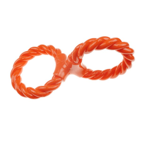 IF TPR/Rope Double Ring Twist Tug (Color: Orange, size: )