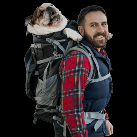 Kolossus | Big Dog Carrier & Backpacking Pack (Color: Black, size: Large (20"-23" from collar to tail))