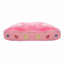Halo Flip Flops Rectangular Dog Bed (Color: pink, size: L)