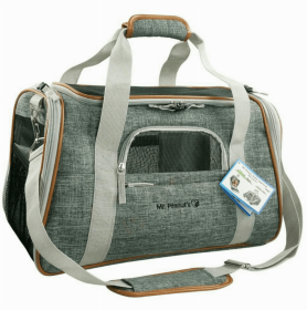 Mr. Peanut's Platinum Series Pet Carrier (Color: Snowflake Gray, size: 18inLx10.5inWx11inH)