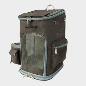 Mr. Peanut's Vancouver Series Backpack Pet Carrier for Smaller Cats and Dogs (Color: Charcoal Ash, size: 17 in L X 11 in W X 11 in H)