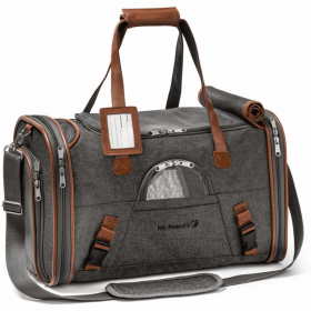 Mr. Peanut's Gold Series Pet Carrier (Color: Charcoal Ash, size: 18 in L x 10.5 in W x 11 in H)