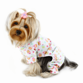 Cupcakes Fanatics Flannel PJ (Color: White, Option: Cotton, size: XS)