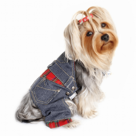 Adorable Stripy Denim Overall (Color: Blue, Option: Denim, size: XS)
