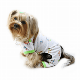 Knit Cotton Pajamas with Party Animals (Color: White, Option: Cotton, size: XS)