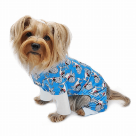 Ultra Soft Plush Minky Silly Sharks Pajamas (Color: Blue, Option: Polyester, size: XS)