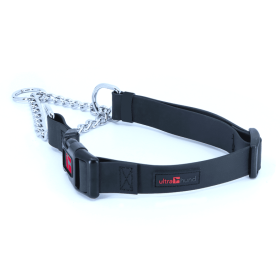 Play Martingale Collar (Color: Black, Option: PVC - Nylon Core - Plastic Buckle, size: 12"-16" x 3/4")