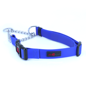 Play Martingale Collar (Color: Blue, Option: PVC - Nylon Core - Plastic Buckle, size: 12"-16" x 3/4")