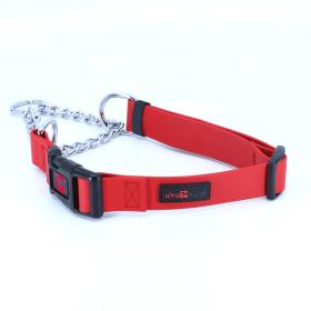 Play Martingale Collar (Color: Red, Option: PVC - Nylon Core - Plastic Buckle, size: 12"-16" x 3/4")