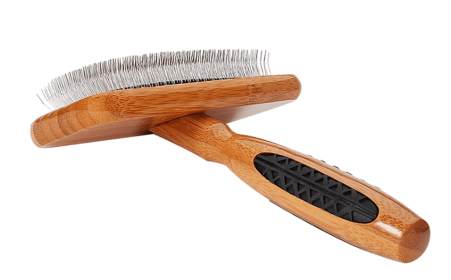 Bass Brushes- De-matting Pet Brush Slicker Style (Color: Dark Bamboo1, Option: Alloy, Bamboo, size: medium)