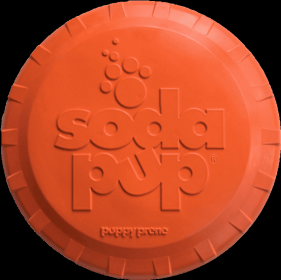 SP Bottle Top Flyer Durable Rubber Retrieving Frisbee (Color: Orange Squeeze, size: Large (9.75" diameter))