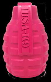 USA-K9 Puppy Grenade Durable Rubber Chew Toy & Treat Dispenser for Teething Pups (Color: pink, size: XL)