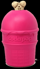 SP Ice Cream Cone Durable Rubber Chew Toy and Treat Dispenser (Color: pink, size: large)