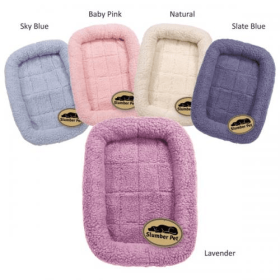 Slumber Pet Sherpa Crate Bed (Color: pink, size: small)