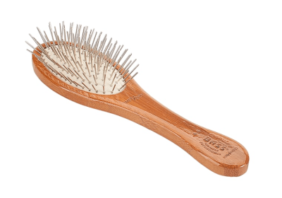 Bass Brushes- Style & Detangle Pet Brush (Color: Dark Bamboo, Option: Alloy, Bamboo, size: small)