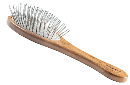 Bass Brushes- Style & Detangle Pet Brush (Color: Dark Bamboo, Option: Alloy, Bamboo, size: medium)