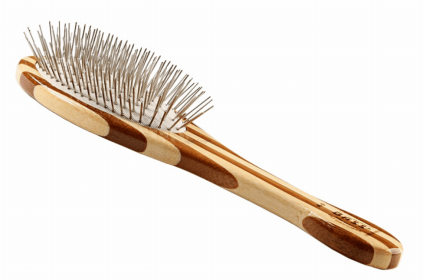 Bass Brushes- Style & Detangle Pet Brush (Color: Striped Bamboo, Option: Alloy, Bamboo, size: medium)