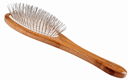 Bass Brushes- Style & Detangle Pet Brush (Color: Dark Bamboo, Option: Alloy, Bamboo, size: large)