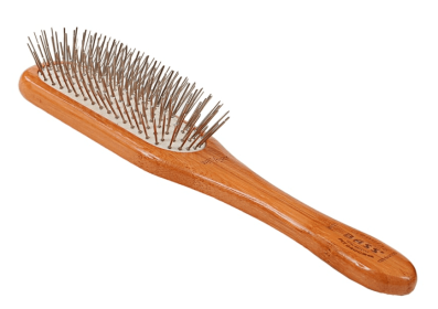 Bass Brushes- Style & Detangle Pet Brush (Color: Dark Bamboo1, Option: Alloy, Bamboo, size: medium)