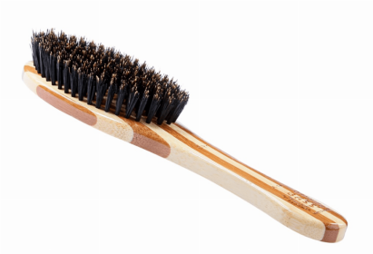 Bass Brushes- Shine & Condition Pet Brush (Color: Striped Bamboo, Option: Wild Boar Bristle, Bamboo, size: Full)