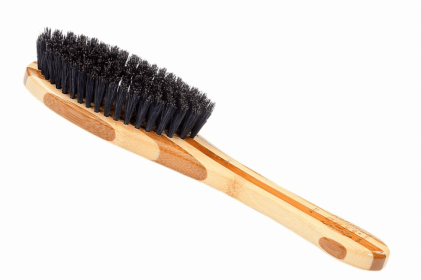 Bass Brushes- Shine & Condition Pet Brush (Color: Striped Bamboo1, Option: Wild Boar Bristle, Bamboo, size: Full)