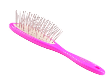 Bass Brushes- Style & Detangle Pet Brush (Color: Pretty Pink, Option: Stainless Steel, Acrylic, size: small)