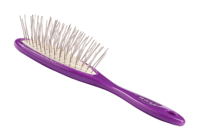 Bass Brushes- Style & Detangle Pet Brush (Color: Royal Purple, Option: Stainless Steel, Acrylic, size: small)