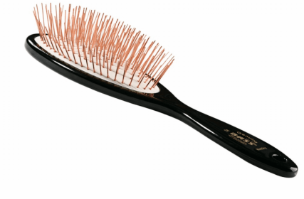 Bass Brushes- Style & Detangle Pet Brush (Color: Jet Black, Option: Stainless Steel, Acrylic, size: large)
