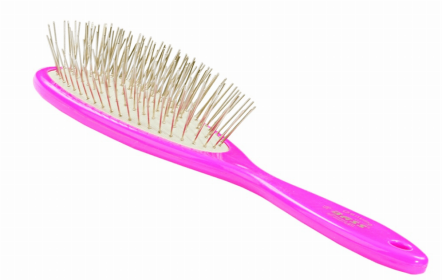 Bass Brushes- Style & Detangle Pet Brush (Color: Pretty Pink, Option: Stainless Steel, Acrylic, size: large)