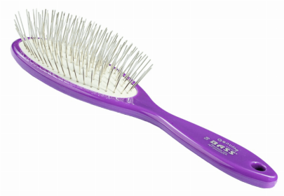 Bass Brushes- Style & Detangle Pet Brush (Color: Royal Purple, Option: Stainless Steel, Acrylic, size: large)