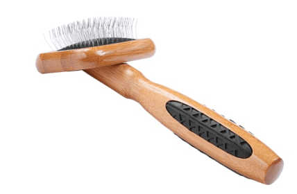 Bass Brushes- De-matting Pet Brush Slicker Style (Color: Dark Bamboo, Option: Alloy, Bamboo, size: Extra Small)