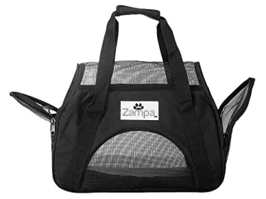 Zampa Airline Approved Soft Sided Pet Carrier (Color: pink, size: 15" x 17" x 7")