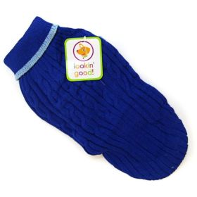 Fashion Pet Cable Knit Dog Sweater - Blue (size: XS)
