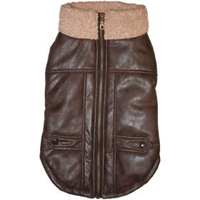 Fashion Pet Brown Bomber Dog Jacket - Small (size: small)