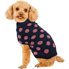 Fashion Pet Contrast Dot Dog Sweater Pink - X-Small (size: S)
