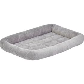 MidWest Quiet Time Deluxe Diamond Stitch Pet Bed Gray for Dogs - Large - 1 count (size: small)