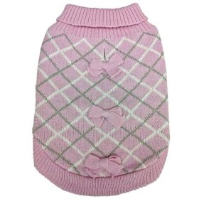 Fashion Pet Pretty in Plaid Dog Sweater Pink (size: XS)