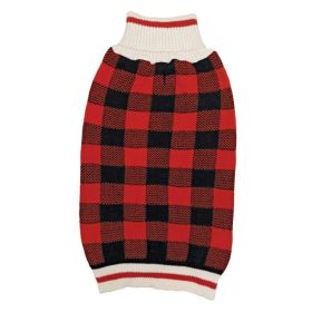 Fashion Pet Pretty in Plaid Dog Sweater Red (size: medium)