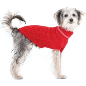 Fashion Pet Cable Knit Dog Sweater - Red (size: XL)